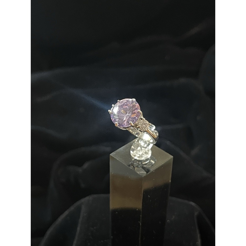 JTV BBJ 9.25 Sterling Silver Kunzite CZ Ring Size 5 - Picture 10 of 10